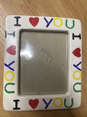 Vintage 1990's "I Love You" 4.5x3.5" Photo Frame Family Home Loved Ones Ceramic